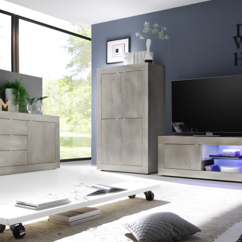 Buffetkast woonkamer hoog dressoir keuken van hout 4 deuren Novia Pc Basic Aanbieding
