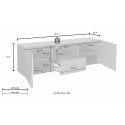 TV-meubel 2 deuren en lade betonschaak design Tecum Ct Dama Catalogus