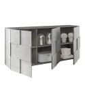 Dressoir opbergkast woonkamer met 3 deurtjes grijs beton Dama Ct S Korting