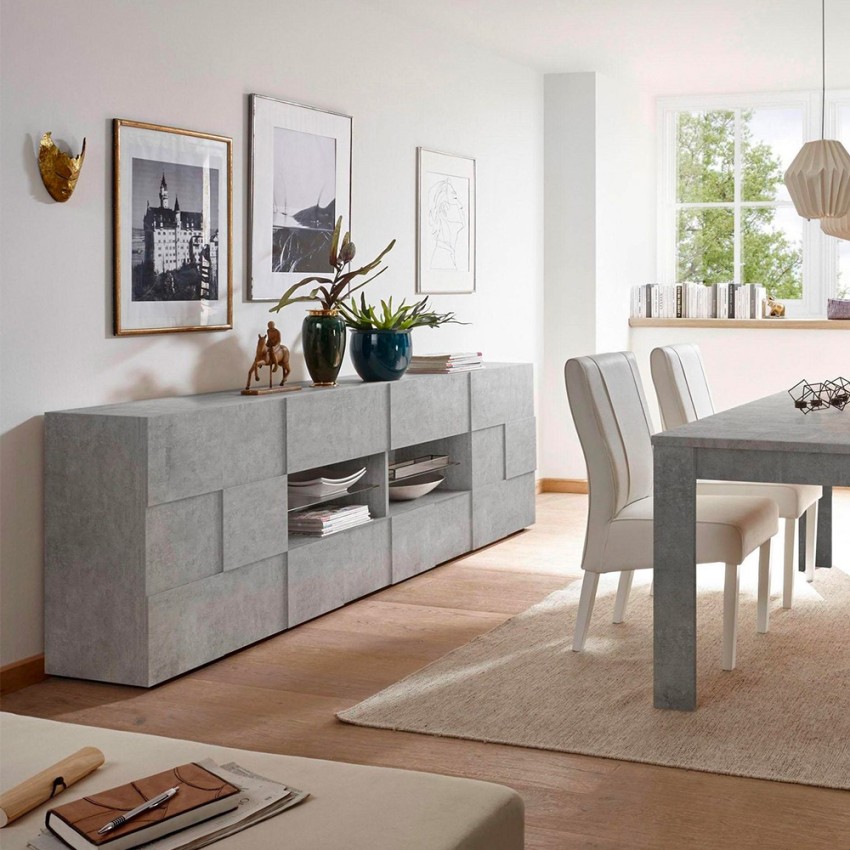 Dressoir woonkamer eetkamer 2 deuren 4 lades beton Dama Ct L Aanbieding Dressoir woonkamer eetkamer 2 deuren 4 lades beton Dama Ct L Aanbieding