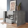 Dressoir woonkamer 181 cm 2 deuren 2 lades schaakbord cement Dama Ct M Kortingen