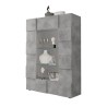 Vitrinekast woonkamer 121x166cm 2 glazen deuren betonlook Murano Ct Aanbod