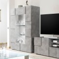 Vitrinekast woonkamer 121x166cm 2 glazen deuren betonlook Murano Ct Aanbieding