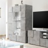 Vitrinekast woonkamer 121x166cm 2 glazen deuren betonlook Murano Ct Aanbieding
