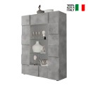 Vitrinekast woonkamer 121x166cm 2 glazen deuren betonlook Murano Ct Verkoop