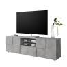 TV-meubel 2 deuren en lade betonschaak design Tecum Ct Dama Aanbod