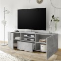 TV-meubel 2 deuren en lade betonschaak design Tecum Ct Dama Kortingen