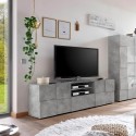 Tv-meubel met 2 deuren en lade in betonlook, schaakontwerp Tecum Ct Dama Korting