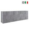 Dressoir voor woonkamer 4 deuren, buffetkast 241 cm in beton grijs, Dama Ct L Verkoop