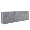 Dressoir voor woonkamer 4 deuren, buffetkast 241 cm in beton grijs, Dama Ct L Aanbod