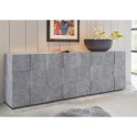 Dressoir voor woonkamer 4 deuren, buffetkast 241 cm in beton grijs, Dama Ct L Kortingen