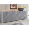 Dressoir voor woonkamer 4 deuren, buffetkast 241 cm in beton grijs, Dama Ct L Kortingen