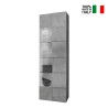 Moderne woonkamer vitrine kast betonlook met 1 glazen deur Bee Ct Dama Aanbod