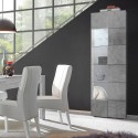 Moderne woonkamer vitrine kast betonlook met 1 glazen deur Bee Ct Dama Aanbieding