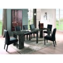 Uitbreidbare moderne zwarte eettafel Wing 54-252cm Kortingen