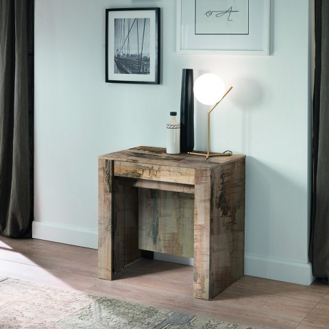 Uitschuifbare houten eettafel en console 54-252cm Tudor Aanbieding
