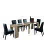 Uitschuifbare houten eettafel en console 54-252cm Tudor Kortingen