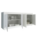 Moderne dressoir Altea Wh met 4 deuren 207cm wit hoogglans voor woonkamer Korting