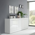 Moderne dressoir Altea Wh met 4 deuren 207cm wit hoogglans voor woonkamer Aanbieding