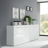 Moderne dressoir Altea Wh met 4 deuren 207cm wit hoogglans voor woonkamer Aanbieding
