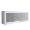 Tv-meubel 210cm 2 deuren 2 lades hoogglans wit cement Visio BC Aanbod