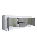 Tv-meubel 210cm 2 deuren 2 lades hoogglans wit cement Visio BC Korting