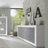 Moderne woonkamer dressoir 4 deuren wit hoogglans beton 207cm Altea BC Kortingen