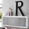 Moderne woonkamer dressoir 4 deuren wit hoogglans beton 207cm Altea BC Catalogus