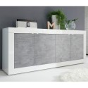 Moderne woonkamer dressoir 4 deuren wit hoogglans beton 207cm Altea BC Voorraad