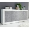 Modern woonkamer dressoir 4 deuren glanzend wit cement 207cm Altea BC Voorraad