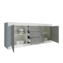Dressoir 2 deuren 3 lades wit hoogglans beton 210cm Tribus BC Basic Korting