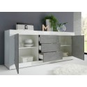 Dressoir 2 deuren 3 lades wit hoogglans beton 210cm Tribus BC Basic Model