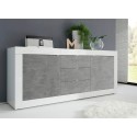 Dressoir 2 deuren 3 lades wit hoogglans beton 210cm Tribus BC Basic Voorraad