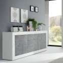 Dressoir 2 deuren 3 lades wit hoogglans beton 210cm Tribus BC Basic Keuze