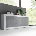 Dressoir 2 deuren 3 lades wit hoogglans beton 210cm Tribus BC Basic Kortingen