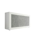 Modern woonkamer dressoir 3 deuren glanzend wit cement Modis BC Basic Aanbod