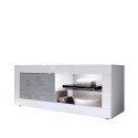 Moderne glanzend witte en grijze betonnen TV-standaard op wieltjes Diver BC Basic. Aanbod