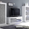 Moderne TV-meubel wit hoogglans grijs beton Diver BC Basic Kortingen