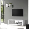 Moderne glanzend witte en grijze betonnen TV-standaard op wieltjes Diver BC Basic. Catalogus