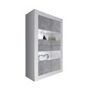 Woonkamerkast met 4 moderne glanzend witte cementdeuren, Tina BC Basic Aanbod