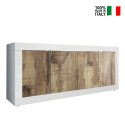Witte glanzende dressoir Altea BW - 4 deuren, 207 cm, hout en wit Verkoop