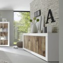Witte glanzende dressoir Altea BW - 4 deuren, 207 cm, hout en wit Kortingen