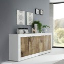 Witte glanzende dressoir Altea BW - 4 deuren, 207 cm, hout en wit Catalogus