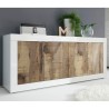 Witte glanzende dressoir Altea BW - 4 deuren, 207 cm, hout en wit Voorraad