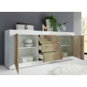 Witte en houten Tribus BW Basic dressoir met 2 deuren en 3 lades voor de woonkamer Model