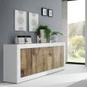 Witte en houten Tribus BW Basic dressoir met 2 deuren en 3 lades voor de woonkamer Voorraad