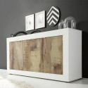 Dressoir woonkamermodule wit glanzend hout 3 deuren 160cm Modis BW Basic Kortingen