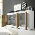 Dressoir woonkamermodule wit glanzend hout 3 deuren 160cm Modis BW Basic Catalogus