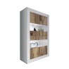 Witte hoogglans woonkamer vitrinekast met 4 deuren van glas en hout Tina BW Basic Aanbod
