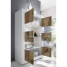 Witte hoogglans woonkamer vitrinekast met 4 deuren van glas en hout Tina BW Basic Karakteristieken